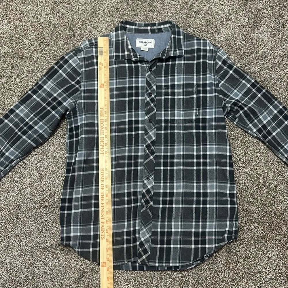 Billabong Men's Henderson Long Sleeve Woven Flannel medium Black Heather - Picture 7 of 12